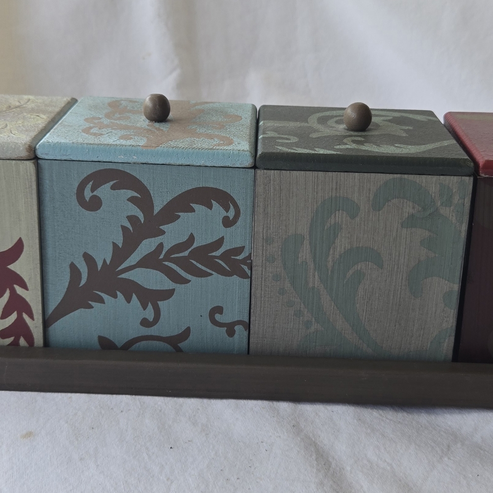 Decorative Wooden Box Set with Tray